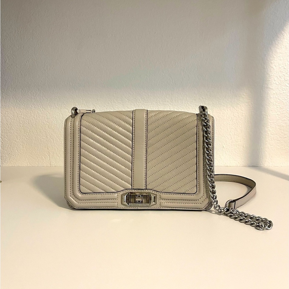 Taupe Rebecca Minkoff Chevron Quilted Crossbody